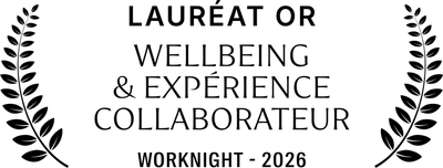 Logo illustrant le lauréat or wellbeing et expérience collaborateur worknight 2026